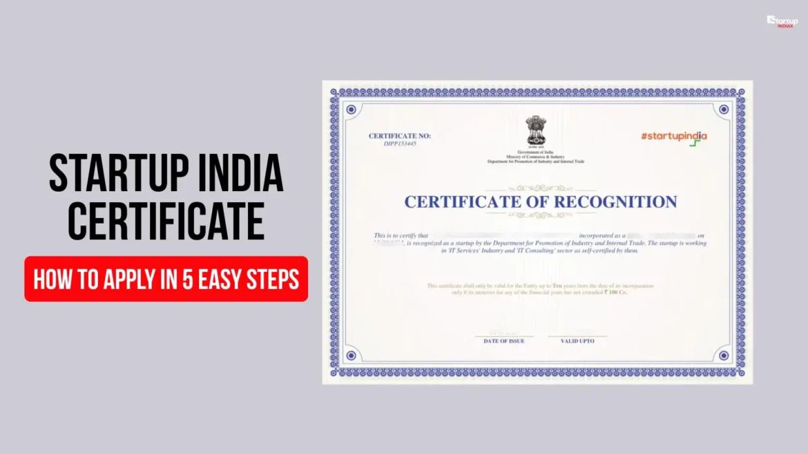 Startup India Certificate - How to Apply in 5 Easy Steps
