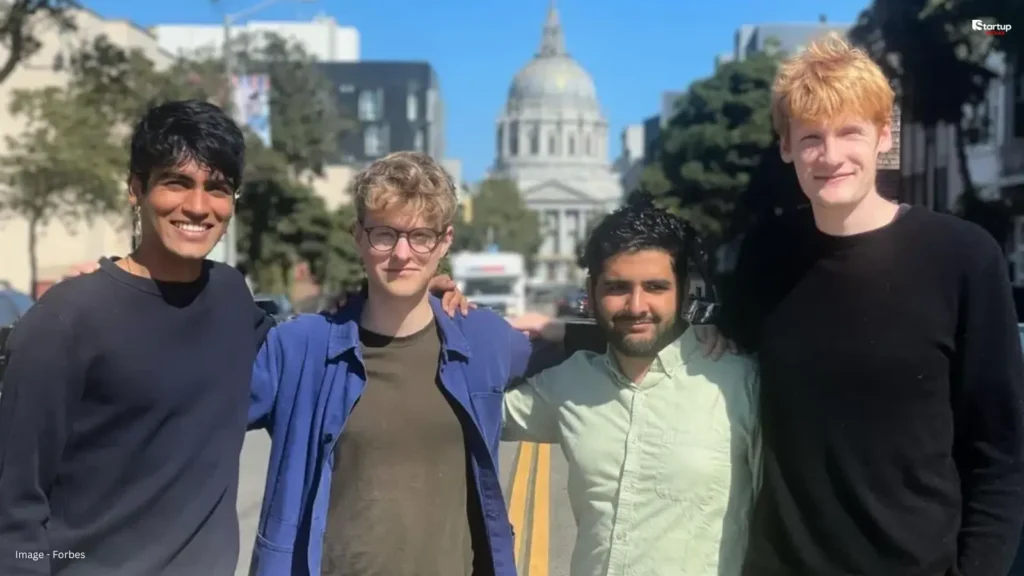 Aman Sanger and Cursor AI co-founders Michael Truell Sualeh Asif Arvid Lunnemark at MIT