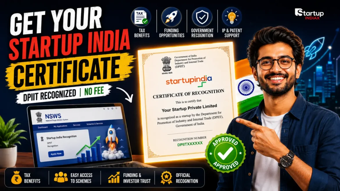 Startup India Certificate 2026 Step‑by‑Step Guide to DPIIT Recognition (NSWS Portal)