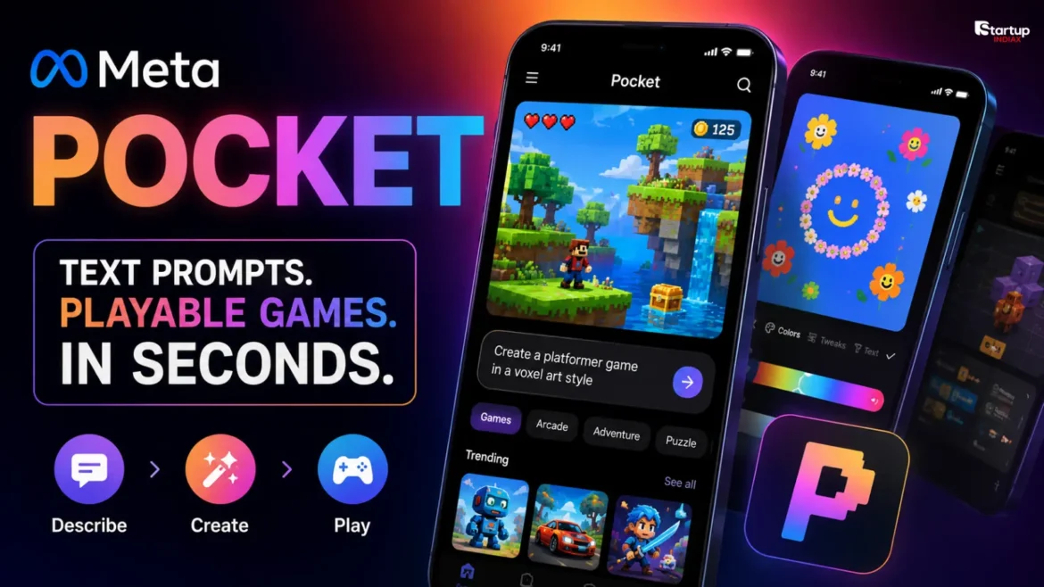 Meta Pocket app interface showing AI-generated gizmo creation feed