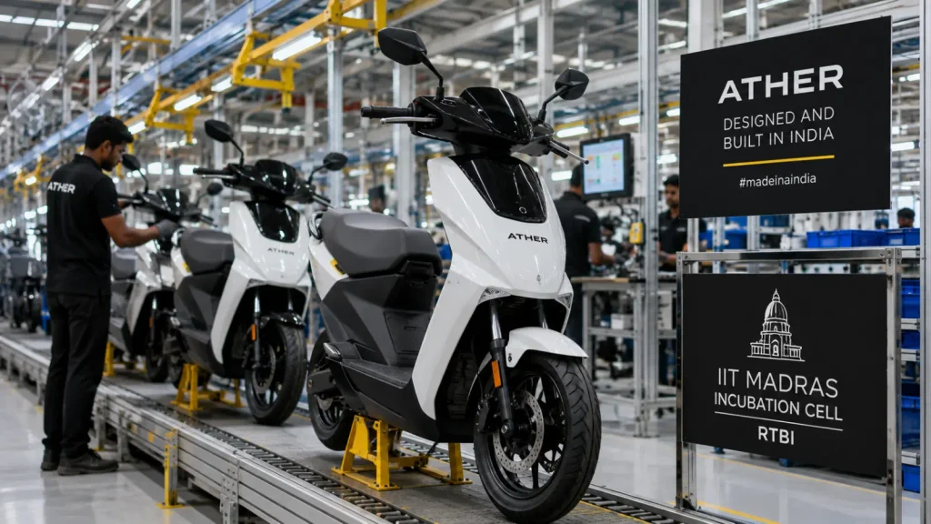 Ather Energy electric scooter, incubated at IIT Madras Incubation Cell