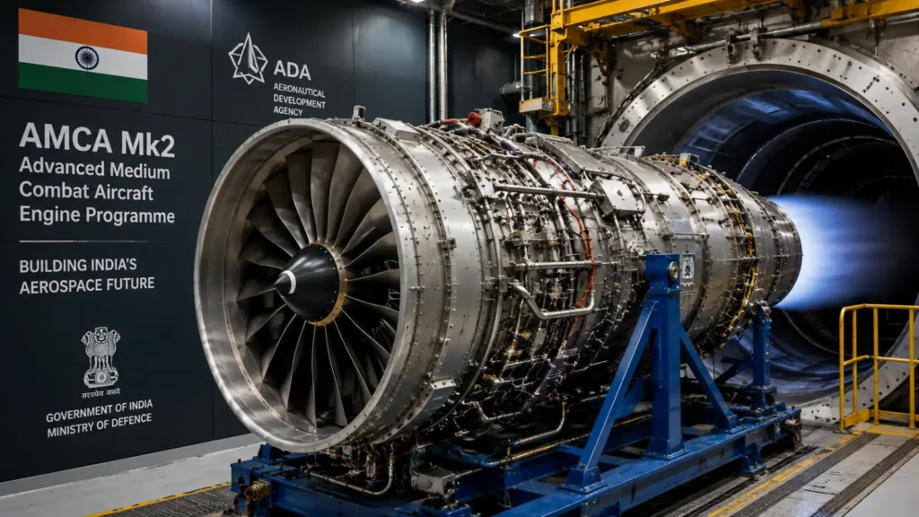 Turbofan engine representing Indias AMCA Mk2 fighter engine programme (Reliance Rolls-Royce AMCA Engine Partnership Can Ambani Bet Beat Safran to India Fighter Jet